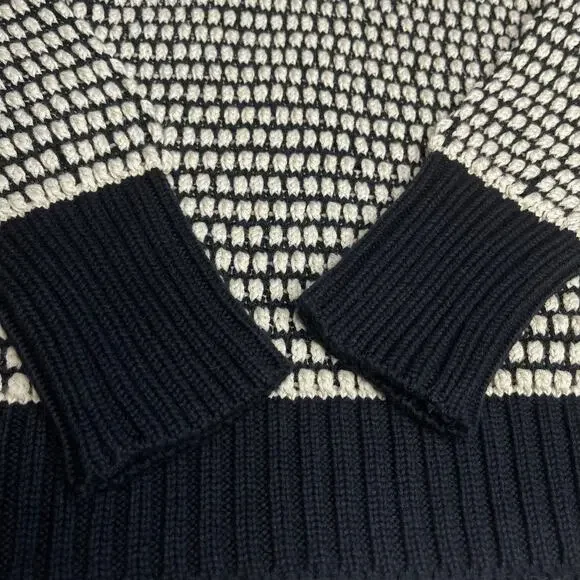 Cleobella womens Madison Knit Sweater Black/Ivory size Small Cotton Turtleneck - Picture 14 of 16